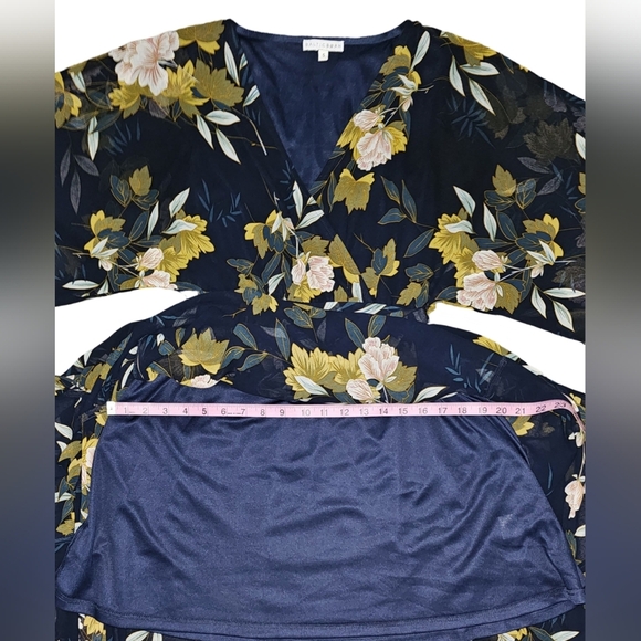 Baltic Born Kia Kimono Maxi Dress Black Floral Chiffon Slit Formal Gown Sz S - Picture 14 of 16